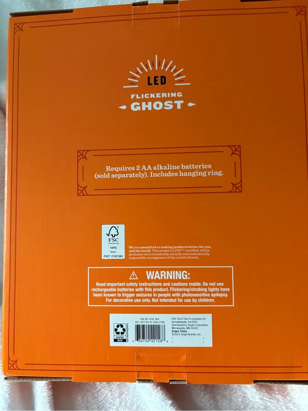 Target Orange LED Flickering Ghost Decoration